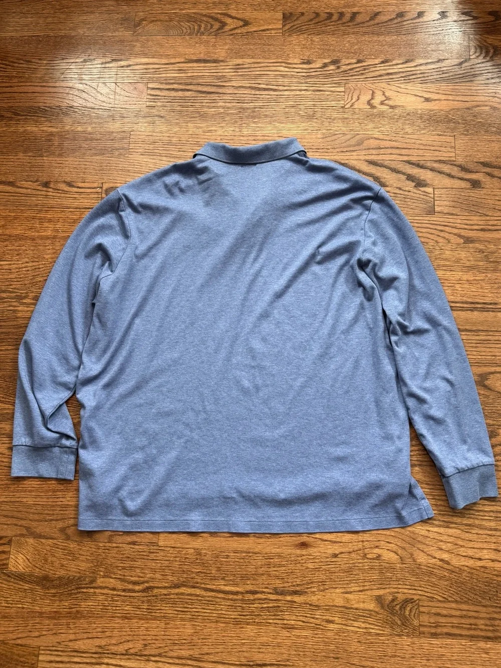 Ralph Lauren Men’s Long Sleeve Polo - Light Blue with Tan Accent